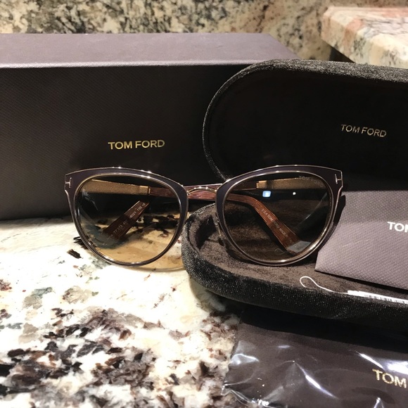 Tom Ford Nina TF 373 48F Cat-Eye Metal Sunglasses - Picture 5 of 6